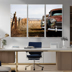 Old Rustic Classic Car Wall Art Canvas Print