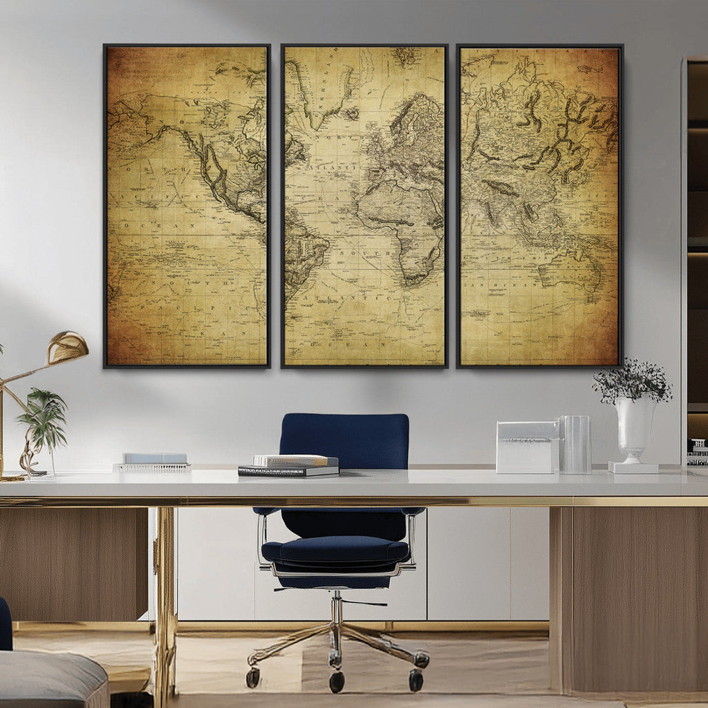 Push Pin World Map Canvas Print | Travel Tracker Wall Art