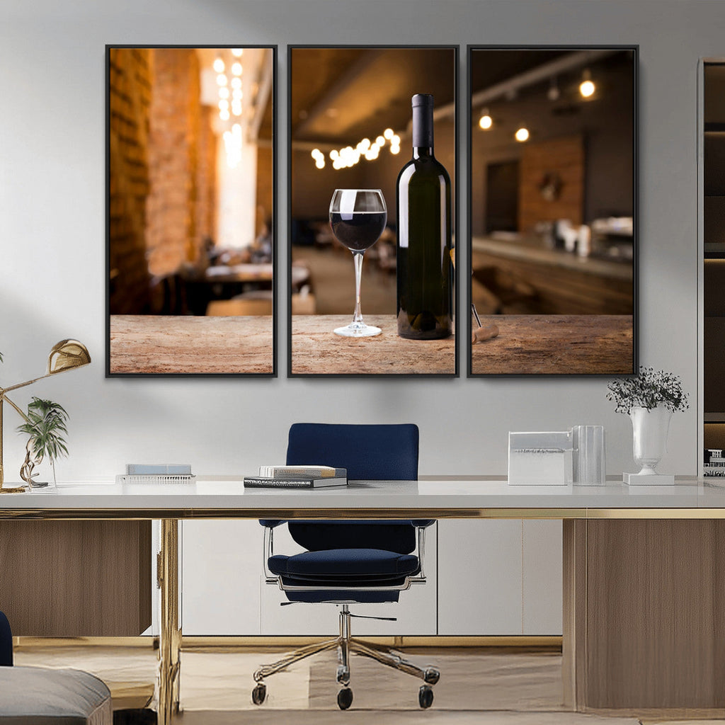 Wine and Bottle Wall Art Canvas Print