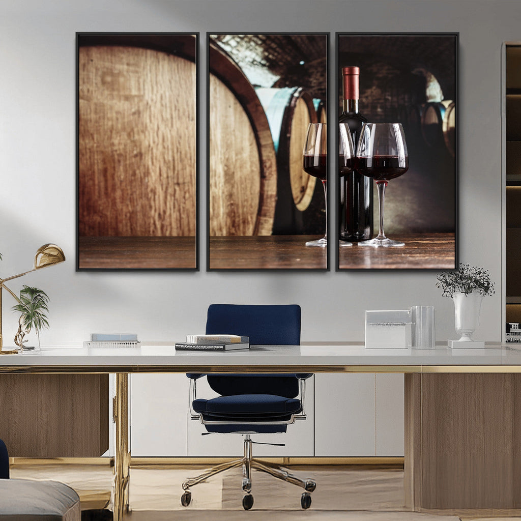 Wine and Barrel Wall Art Canvas Print