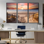 Sunset on the Sea Wall Art Canvas Print