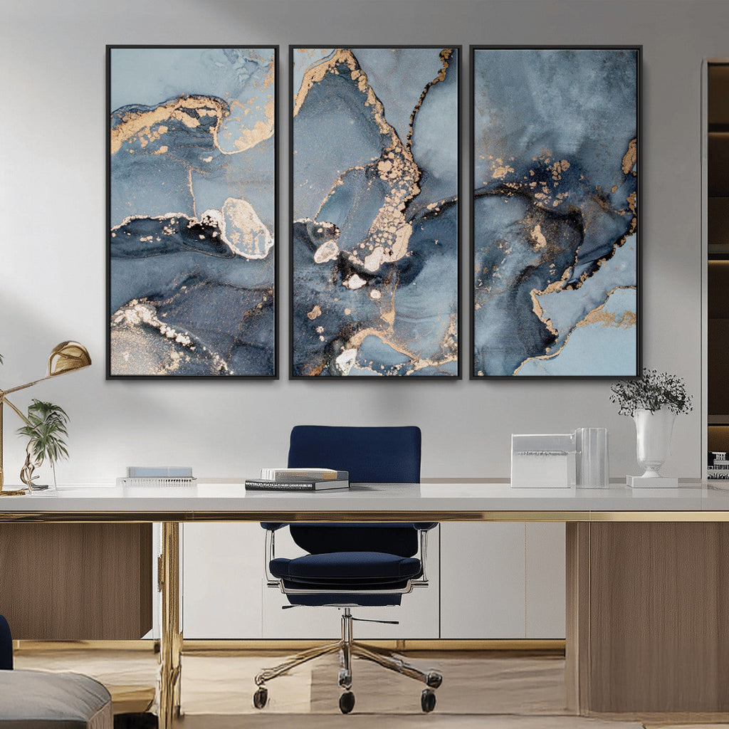 Multipanel Marble Fluid Effect Wall Art Abstract Canvas Wall Art Print