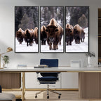 Bison Wall Art Canvas Print, Bison Herd Canvas Wall Art