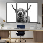 Fanny Scottish Highland Cow Cattle Art Print Farmhouse Wall Art Canvas Print