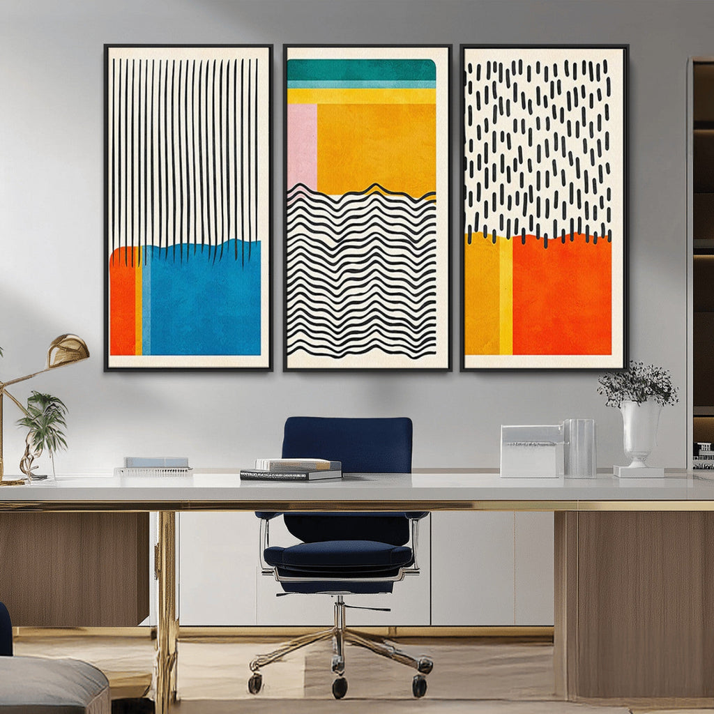 Canvas Print Wall Art Abstract Illustration Art Boho, Framed Abstract Boho Art
