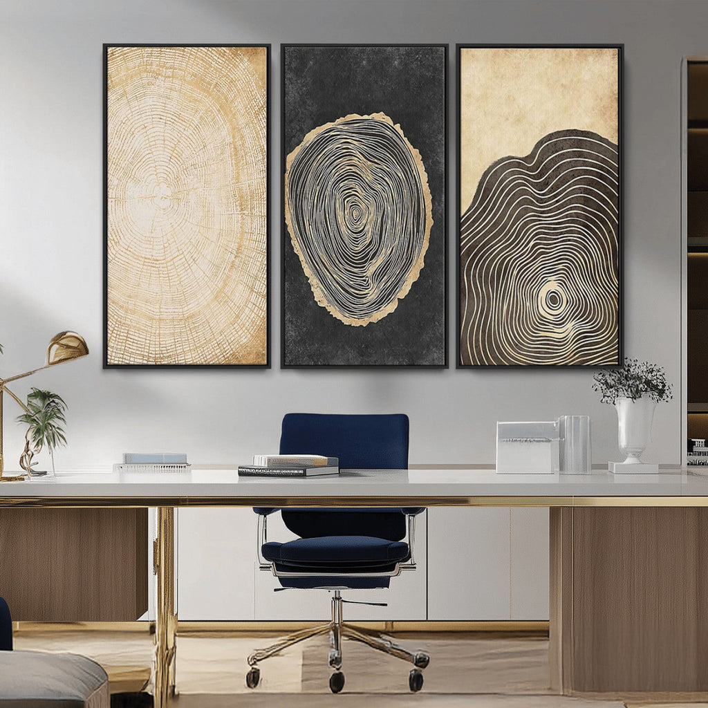 Tree Rings Canvas Wall Art Print, Minimalist Natural History in Modern Decor