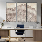 Tree Ring Wall Art Triptych, Rustic Wood Ring Canvas Print