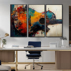 Abstract Guitar Wall Art Canvas | Vibrant Music-Inspired Art for Living Room or Studio
