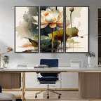 Lotus Flower Watercolor Canvas Print | A Symbol of Serenity and Growth in Soft Watercolors