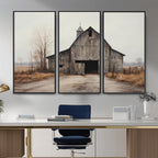 Farmhouse Rustic Barn Wall Art Canvas Print, Framed and Ready to Hang