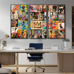 Abstract Art Collage Wall Art Canvas Print, Urban Graffiti Style