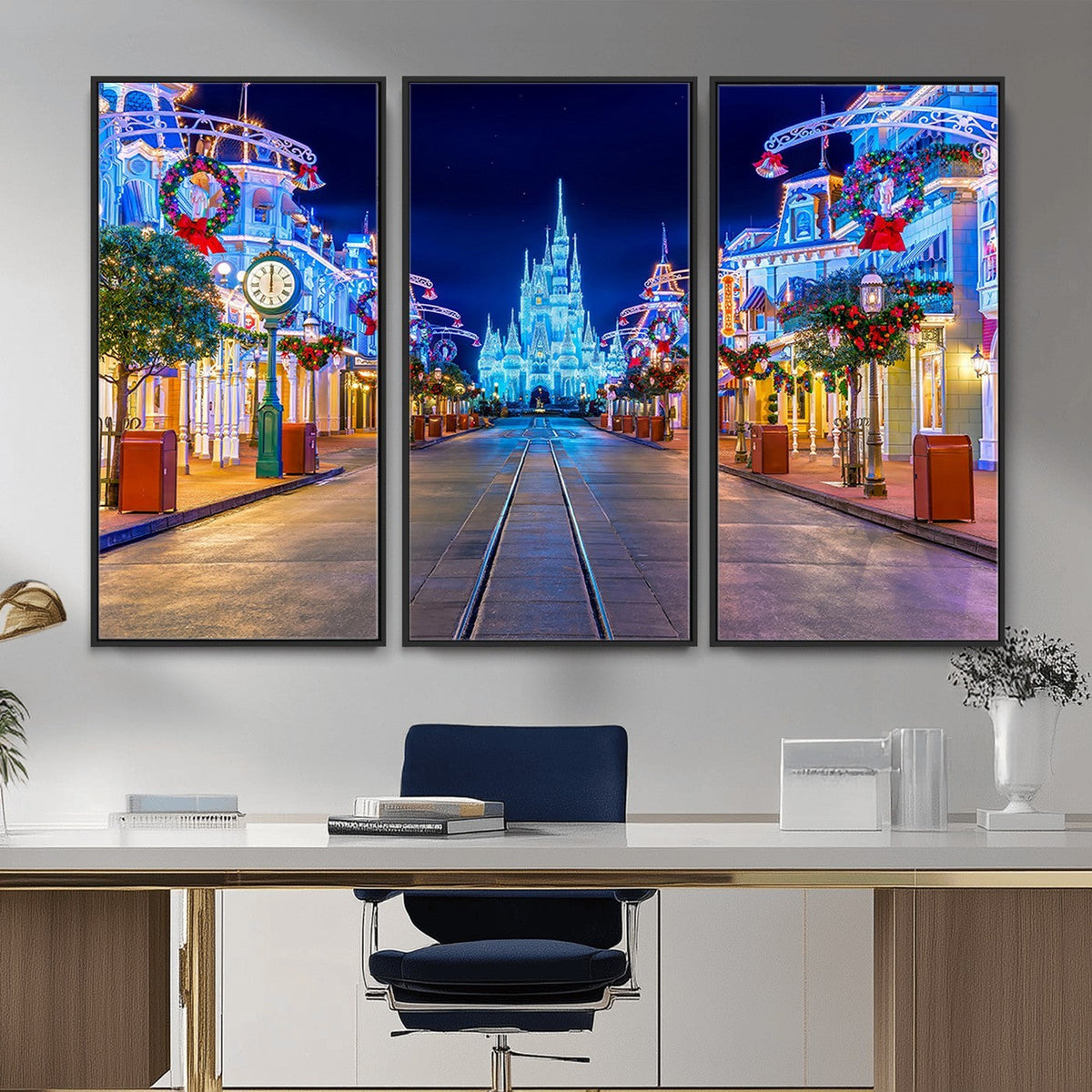 Disney Wall Art | Castle Large Wall Art, Disney Magic Kingdom Print for Kids Room Decor