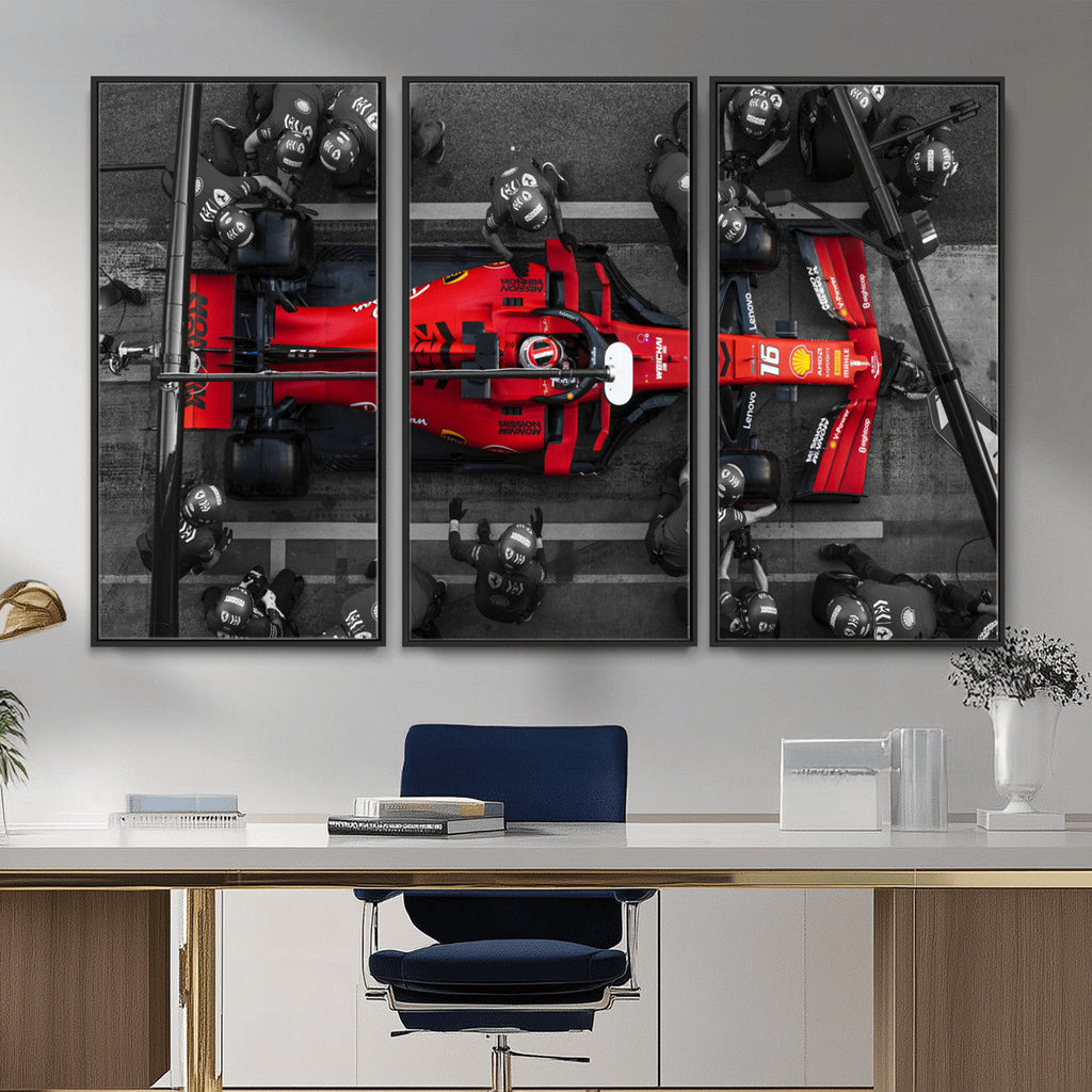 Ferrari Pit Stop Canvas Wall Art | Precision and Speed