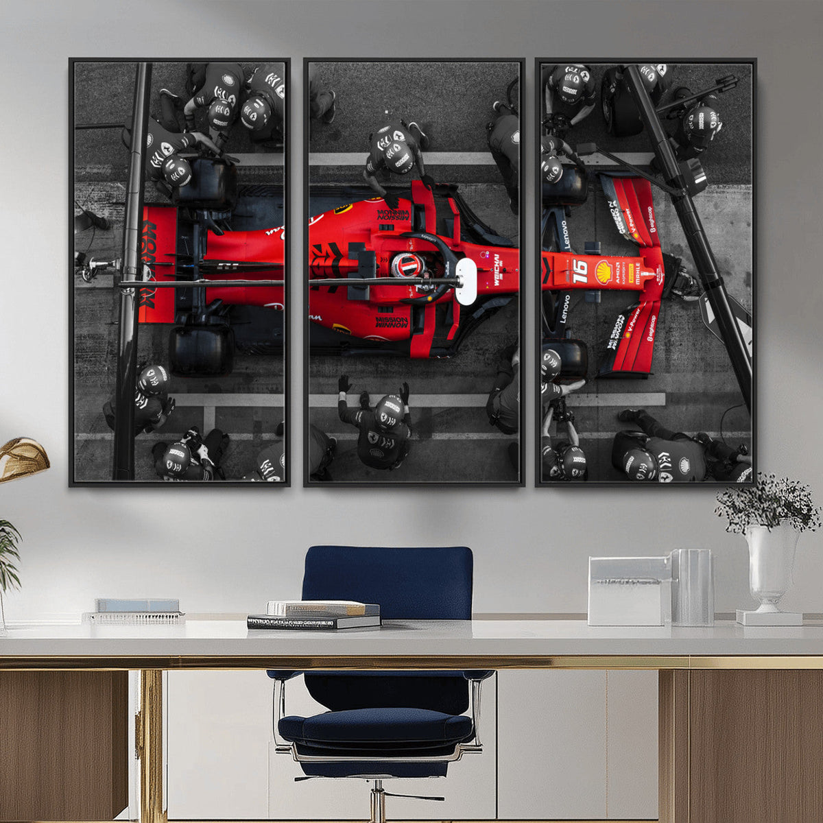 Ferrari Pit Stop Canvas Wall Art | Precision and Speed