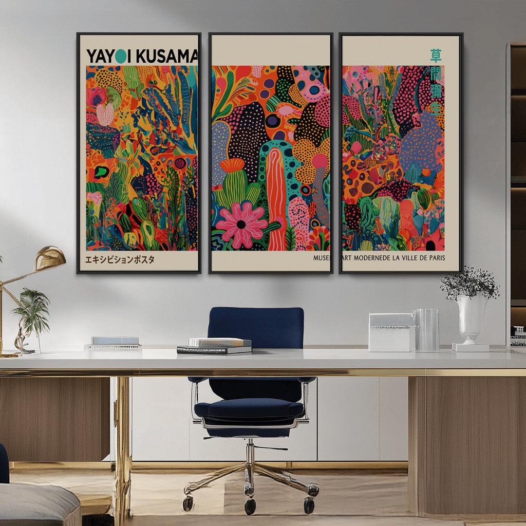 Framed Yayoi Kusama 1986 Wall Art Print | Japanese Wall Art, Wabi Sabi Abstract Landscape