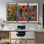 Framed Yayoi Kusama 1986 Wall Art Print | Japanese Wall Art, Wabi Sabi Abstract Landscape