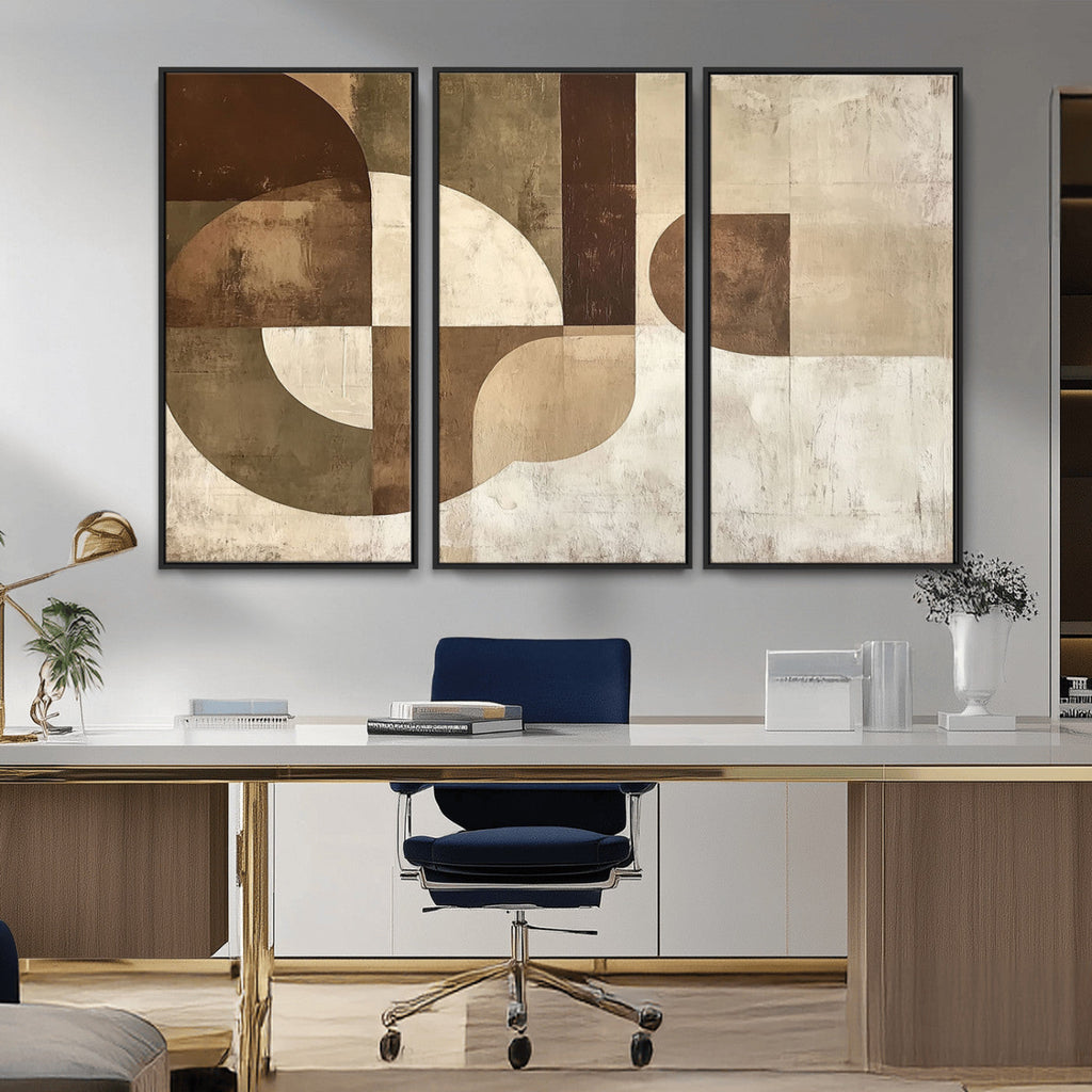 Wabi Sabi Geometric Wall Art | Abstract Modern Minimalist Canvas Print