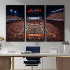 Texas Stadium Night Game Wall Art Canvas Print, Vibrant Football Fireworks Scene