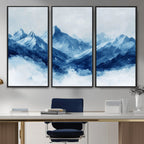 Blue Mountains Wall Art | Framed Snowy Range Canvas Artwork