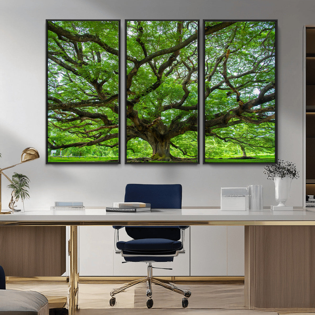 Ancient Tree Wall Art Canvas Print, Framed Sprawling Branches