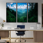 Tropical Jungle Wall Art Canvas Print | Framed Lush Valley