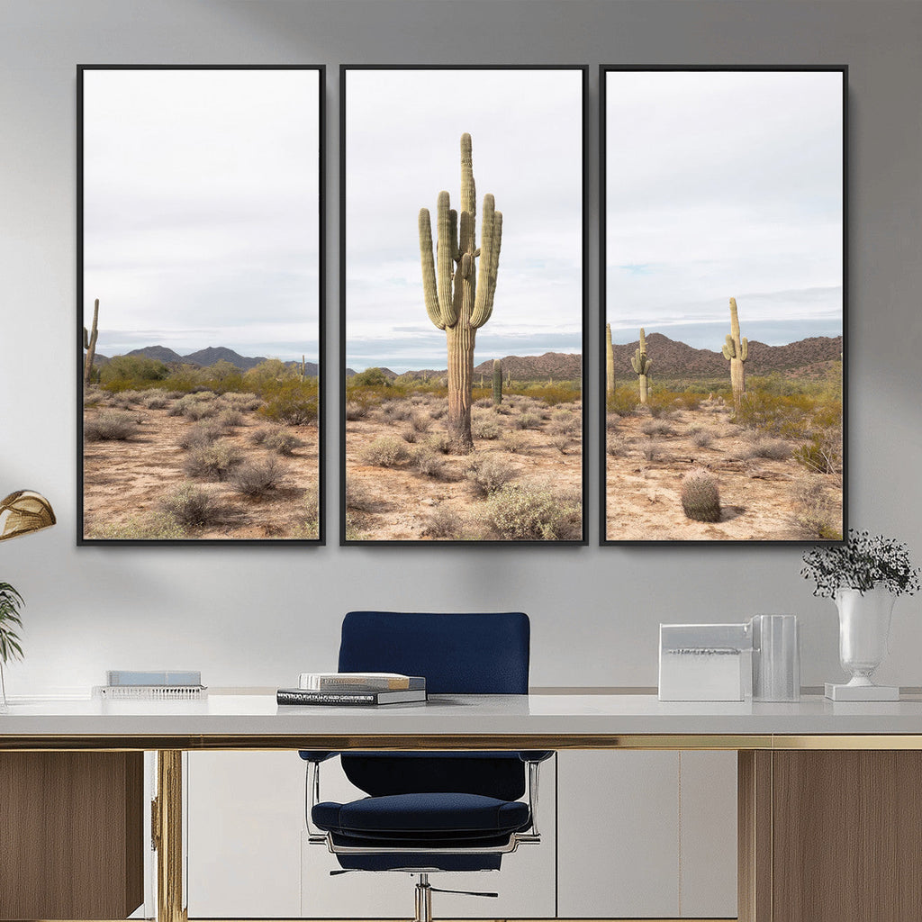 Saguaro Cactus Wall Art | Framed Desert Canvas Artwork
