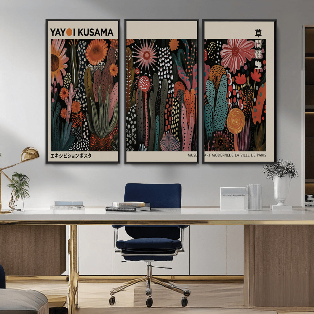 Modern Japanese Wall Art Canvas Print, Framed Abstract Mount Fuji Zen Landscape