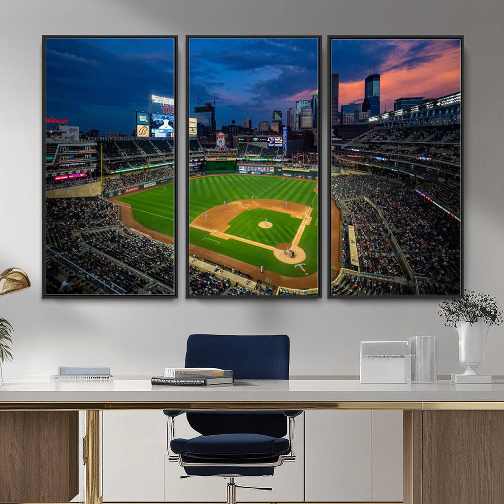 Target Field Wall Art Canvas Print, Baseball Stadium Scene