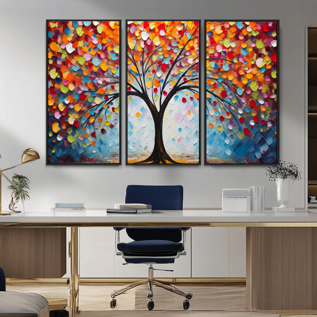 Vibrant Tree of Life Canvas Wall Art | Colorful Abstract Nature