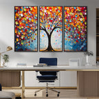 Vibrant Tree of Life Canvas Wall Art | Colorful Abstract Nature