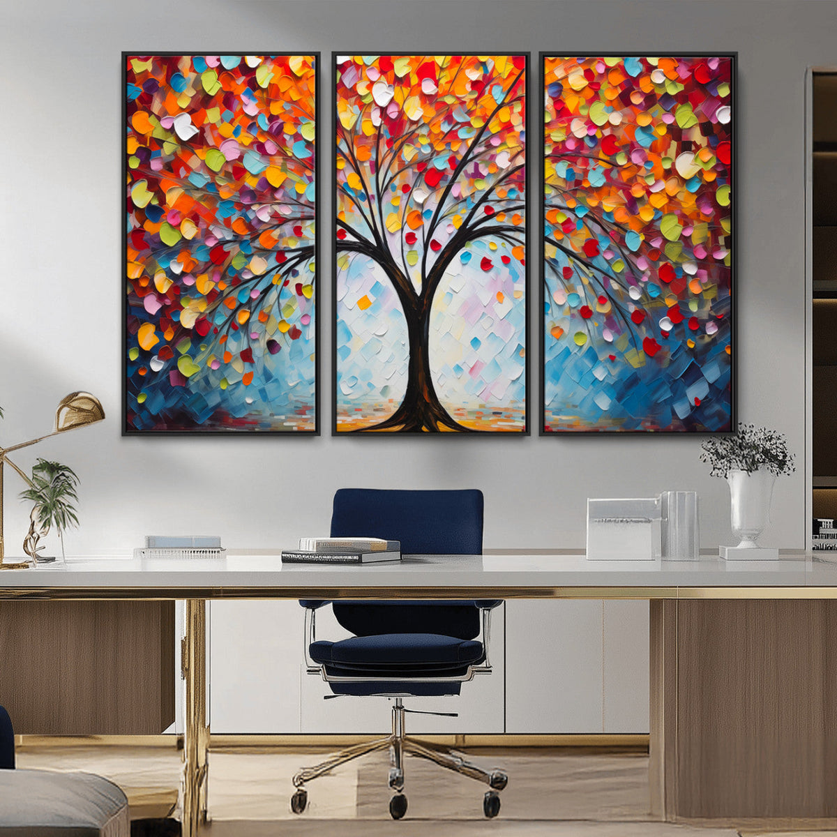 Vibrant Tree of Life Canvas Wall Art | Colorful Abstract Nature
