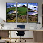 California Pebble Beach Golf Links Wall Art Canvas Print, Iconic Monterey Coastal Golf Course
