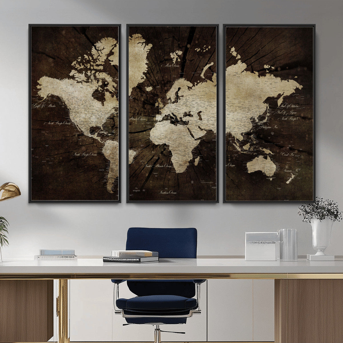 World Map Wall Art Canvas Print | Framed Travel Map Wall Art