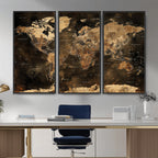 World Map Canvas Print, Modern Decorative Framed Map Artwork