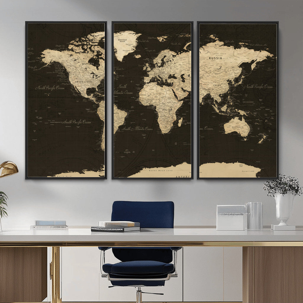 World Map Canvas Print | Framed World Map Wall Art for Couples