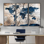 Rustic World Map Canvas Print | Framed Wall Art for Couples