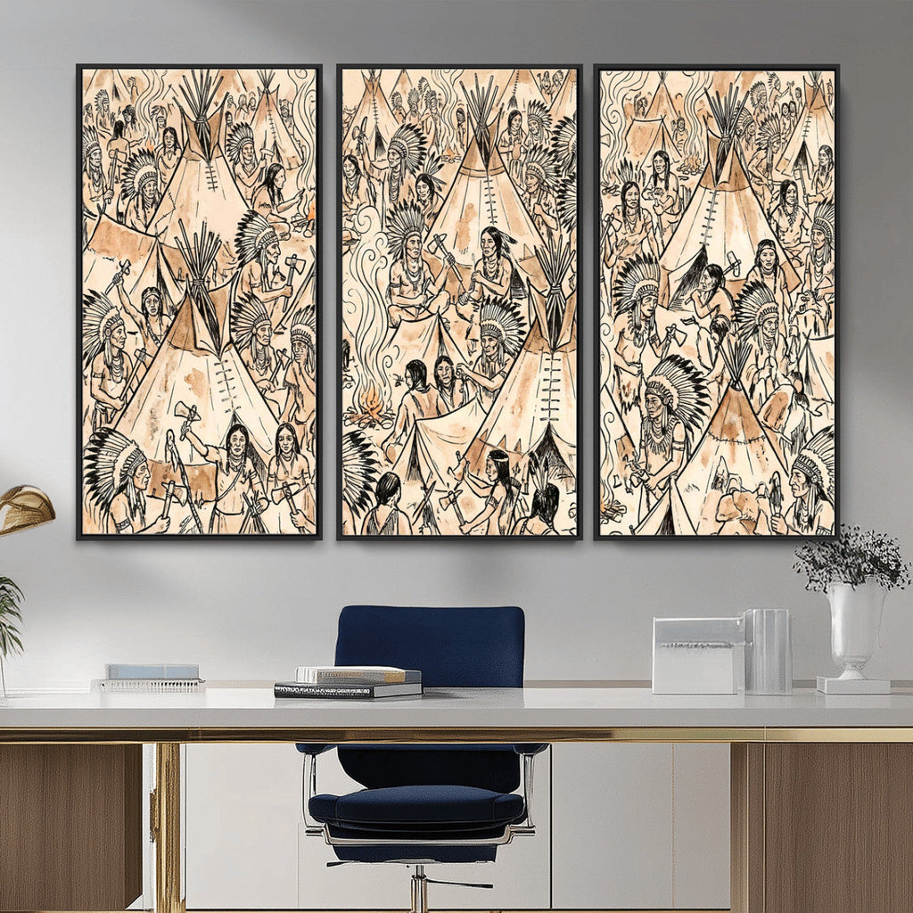 Native American Indian Wall Art Canvas Print