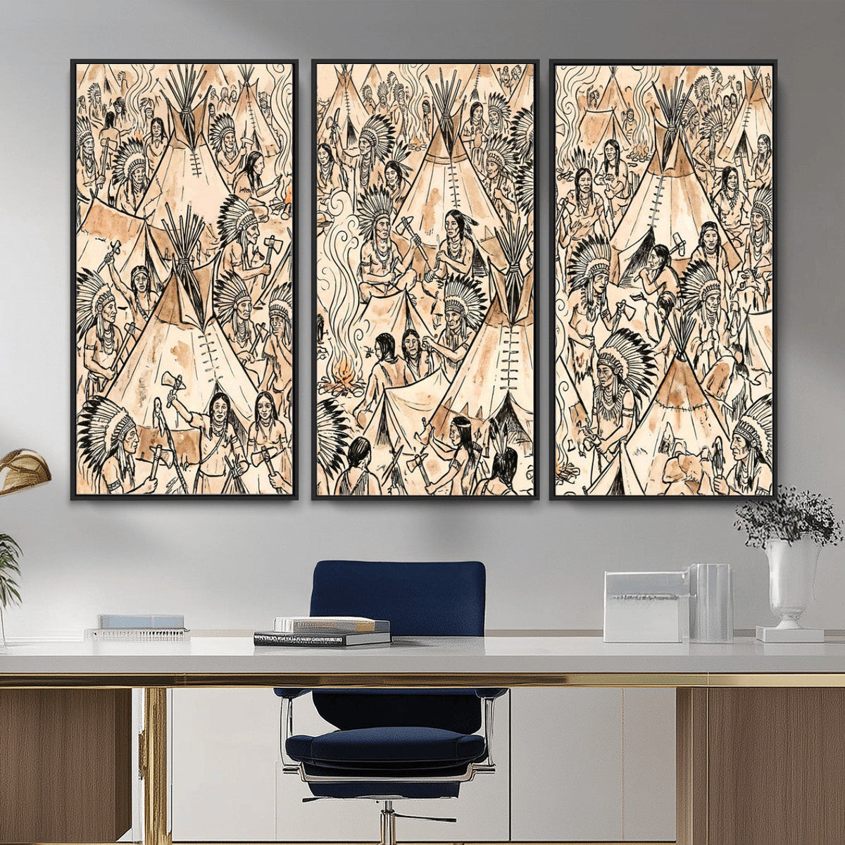 Native American Indian Wall Art Canvas Print
