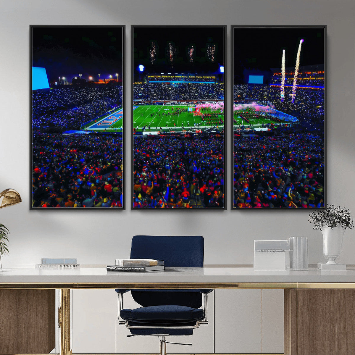 Ole Miss Rebels Vaught Hemingway Stadium Wall Art Canvas Print