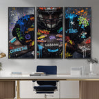 Graffiti American Football Player Street Art Wall Art Canvas Print