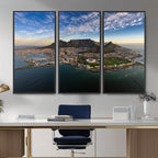 Cape Town Wall Art Canvas Print | Table Mountain Coastal Skyline Panorama