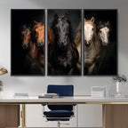 Horse Wall Art Canvas Print, Wild Horses Portrait Photography, Rustic Ranch Decor