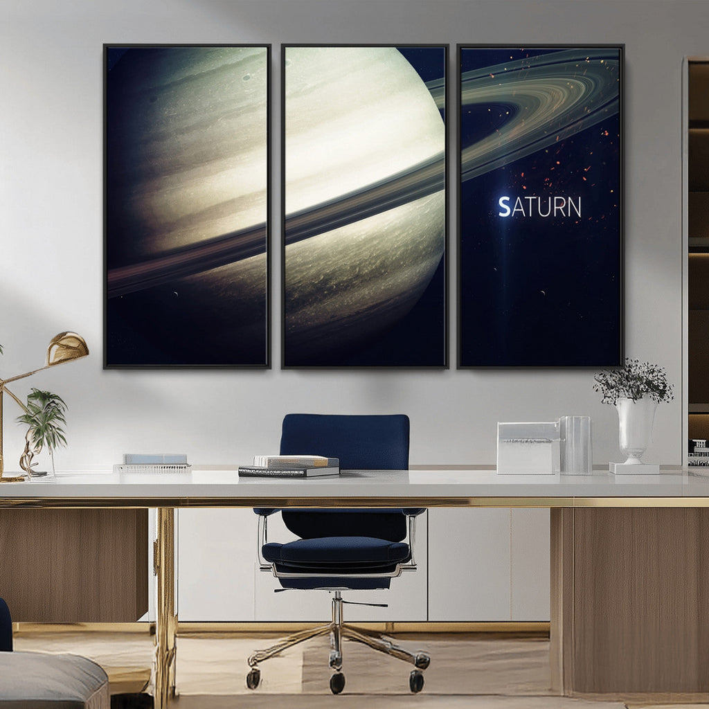 Framed Saturn Wall Art Canvas Print