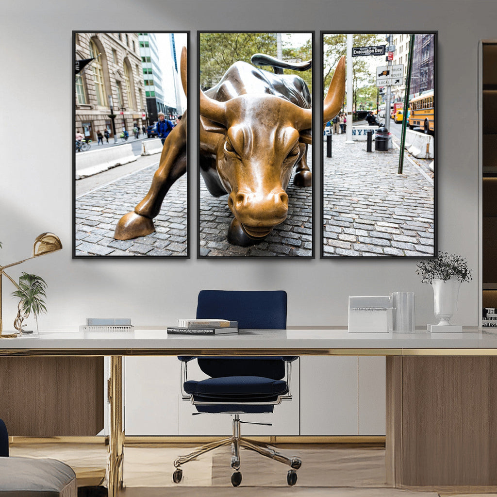 Charging Bull Wall Art Canvas Print