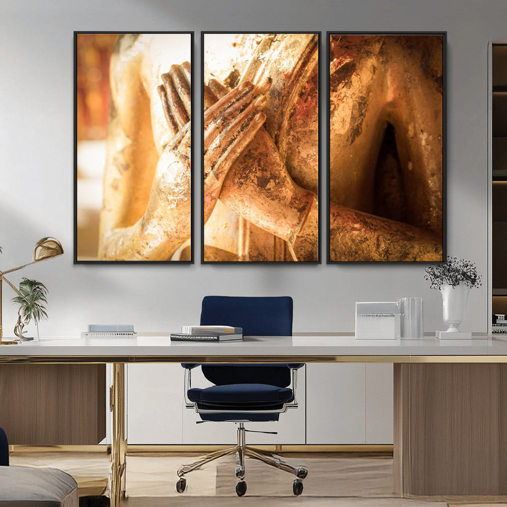Buddha Statue Hands Wall Art Canvas Print