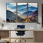 Mountains Forest Autumn Wall Art Canvas Print