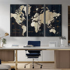 Antique Old World Map Wall Art Canvas Print