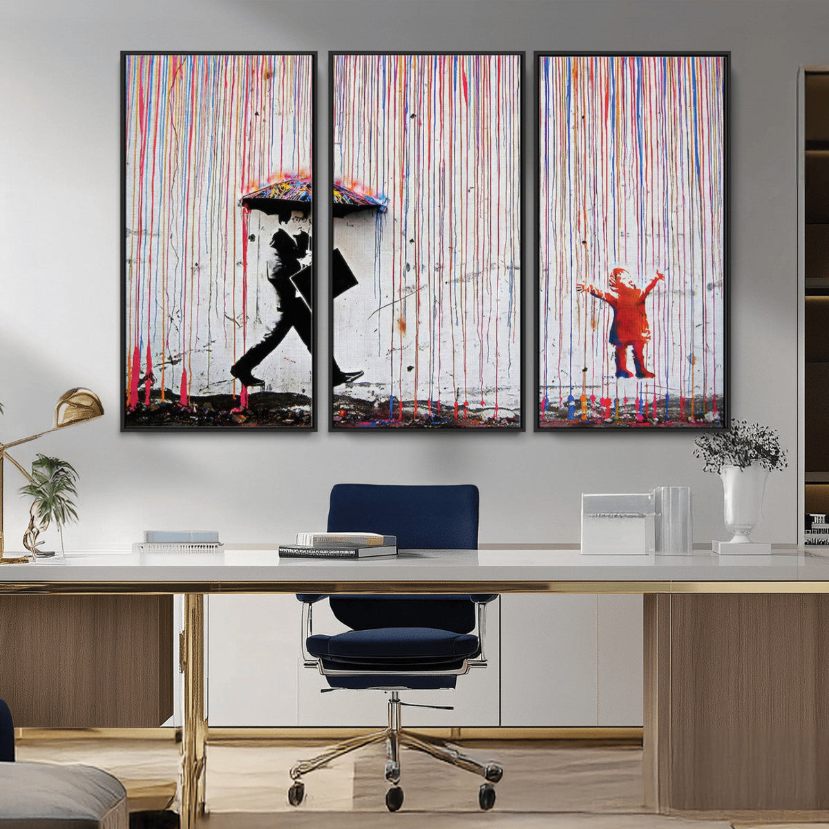 Banksy Wall Art Canvas Print | Framed Graffiti Street Art Picture