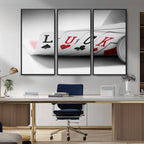 Framed Lucky Poker Cards Canvas | Modern Triptych Wall Art for Game Rooms