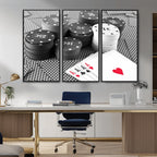 Poker Game Cards Wall Art Canvas, Multi Panel Wall Art
